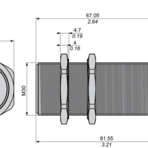 Induktiv tilstedeværelsesensor XS, rotasjonsovervåking, M30, Sn10mm, 120...3000c/mn, 12...48 VDC, kabel 2 m - Bilde 3