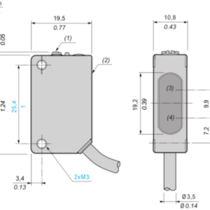 Fotoelektrisk sensor XU, fotoelektrisk sensor, miniatyr, polarisert, Smax = 8 m, PNP, kabel 2 m - Bilde 2