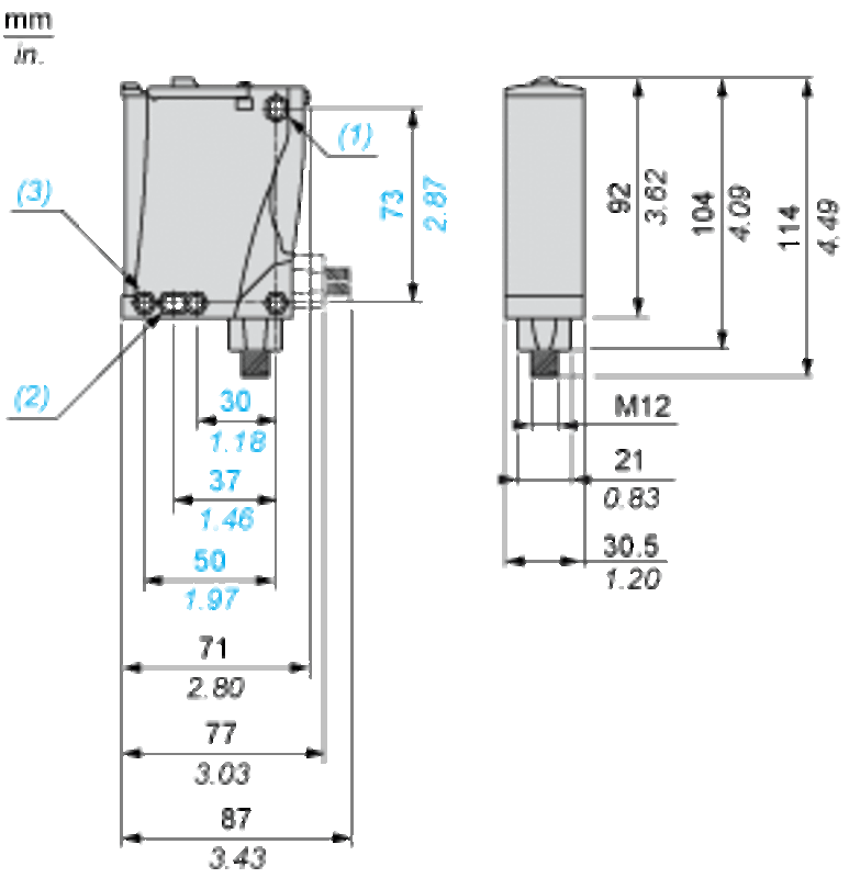 Fotoelektrisk sensor XU, XUX, diffuse, Sn 2,1 m, 12...24 VDC, M12 - Bilde 3
