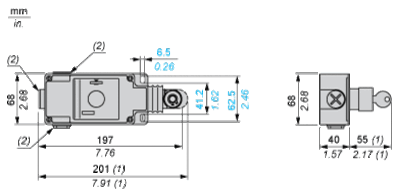 Nødstopp snorbryter uten signalkabel 30 m 2NC og - Bilde 2