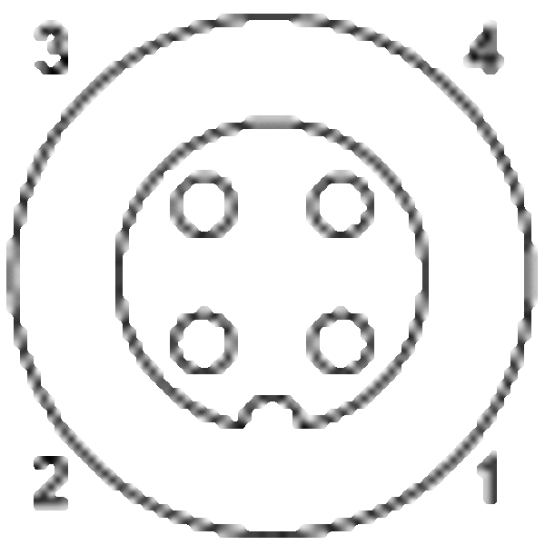 Albuekontakt, Hunn, M12, 4-pins, Kablenippel PG7
