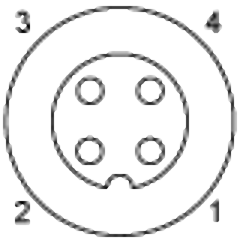 Rett kontakt, Hunn, M12, 4-pins, Kablenippel PG7 - Bilde 2