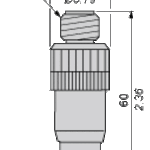 Rett kontakt, Hann, M12, 4-pins,Kablenippel PG7 - Bilde 2