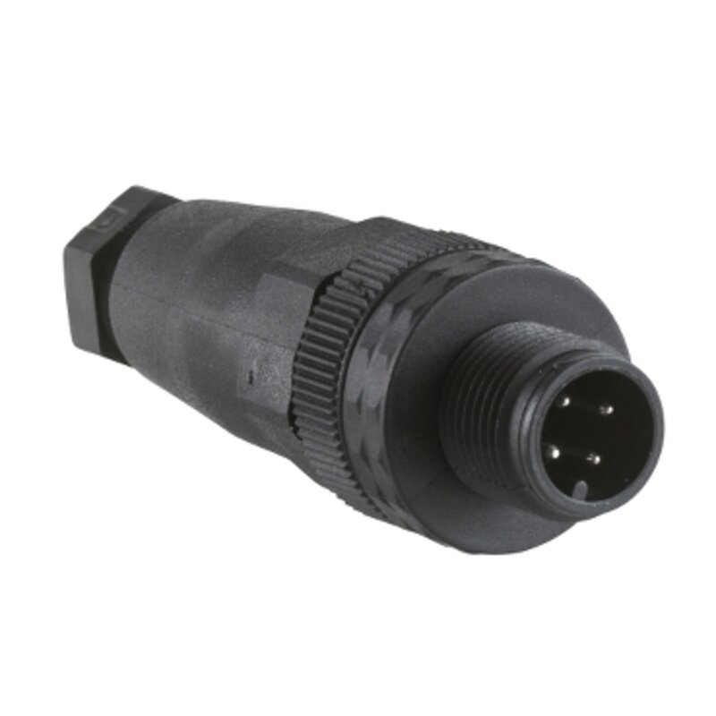 Rett kontakt, Hann, M12, 4-pins,Kablenippel PG7 - Bilde 1