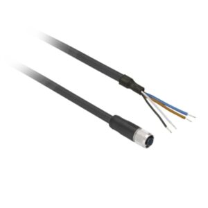 Forhåndskoblet kontakt XZ, rett hunn, M12, 4 pinner, kabel PUR 5 m - Bilde 1