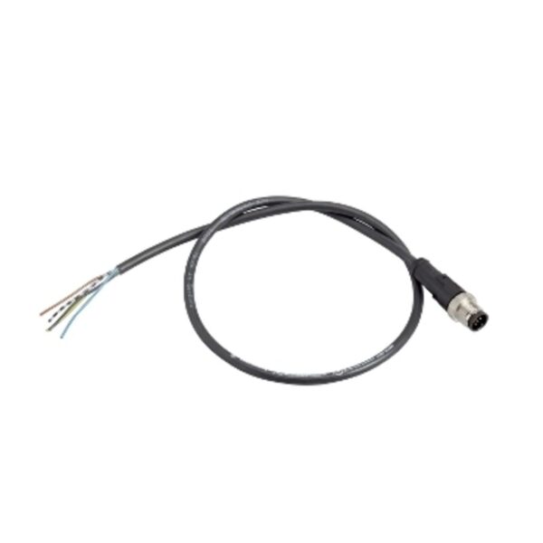 FORHÅNDSKABLET KONTAKT M12 Hann, RETT 4P4-kontakt, IP 67 5M PVR-KABEL