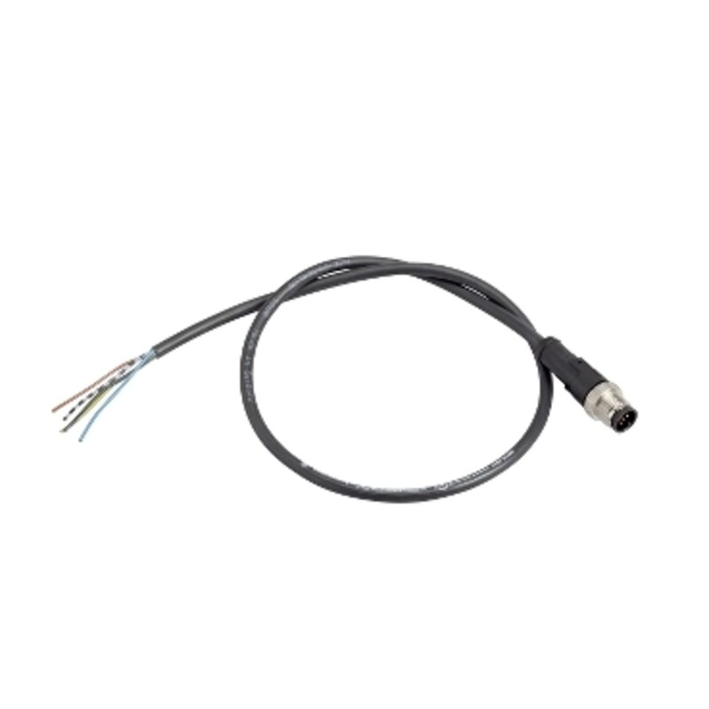 FORHÅNDSKABLET KONTAKT M12 Hann, RETT 4P4-kontakt, IP 67 5M PVR-KABEL - Bilde 1