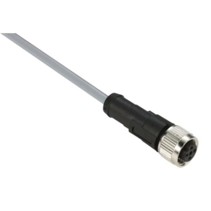 FORHÅNDSKOBLET KONTAKT, PVC, HUNN, M12, 5 PINGER, RETT, 10M - Bilde 1