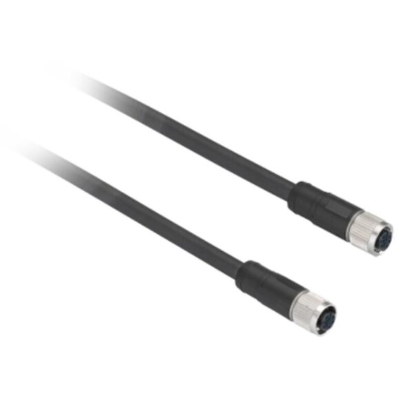 Forhåndskoblet kontakt  XZ, rett hunn, M12, 5 pinner, kabel PVC 5 m
