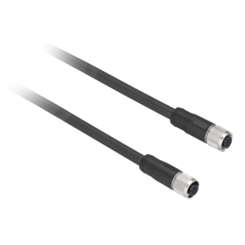 Forhåndskoblet kontakt  XZ, rett hunn, M12, 5 pinner, kabel PVC 5 m - Bilde 1