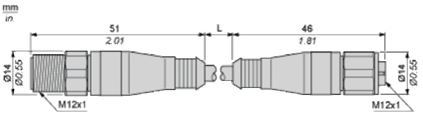 JUMPER M12 M12 5C 5M PVC I RUSTFRITT STÅL