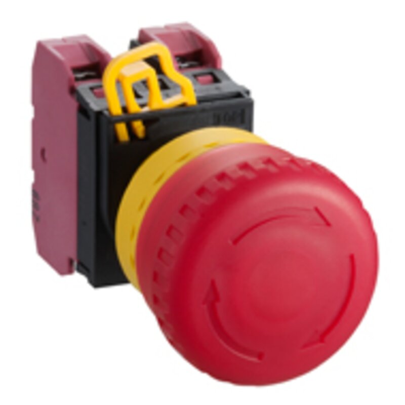 Maskinsikkerhet, Betjeningsmateriell sikkerhet, YW1L-V4E02Q0R, NØDSTOPP UTEN LAMPE,2NC - Bilde 1