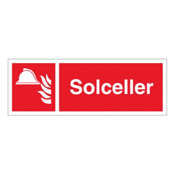 Skilt med trykk, Y173589 - Alu solcelle brannskilt 105x300