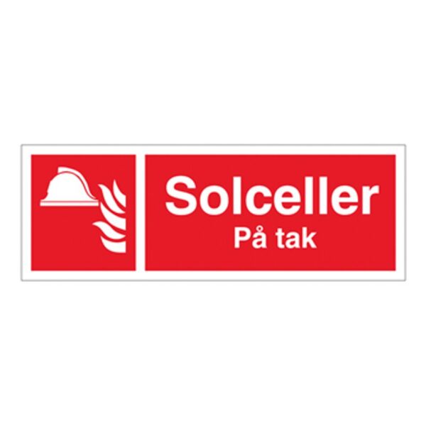 Skilt med trykk, Y173589 - Alu solceller på tak 105x300