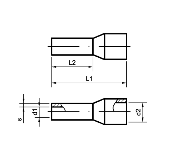 Jfk endehylse, 6/26 SORT L1/L2=26/18