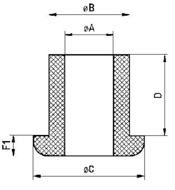 Nippel, DH 140/200/200 GJENNOMFØRING POSE A 50