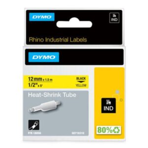 Ledningsmerker til maskin, RHINO KRYMPESTRØMPE 12MM SORT/GUL - Bilde 1