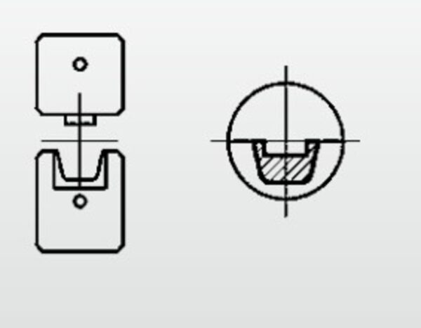 Pressbakke, TRAPEZOID ENDEHYLSE 16 MM2