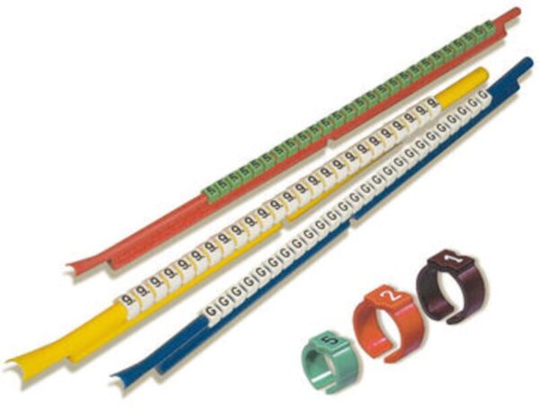 Ledningsmerking med trykk, PS-12 4 (4-6MM2) SORT PÅ GUL,PK A 12 PINNER