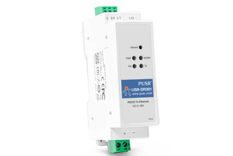 Releer og analoge skiller, Signalomformere, USR DR301 RS232/Ethernet TCP - Bilde 1