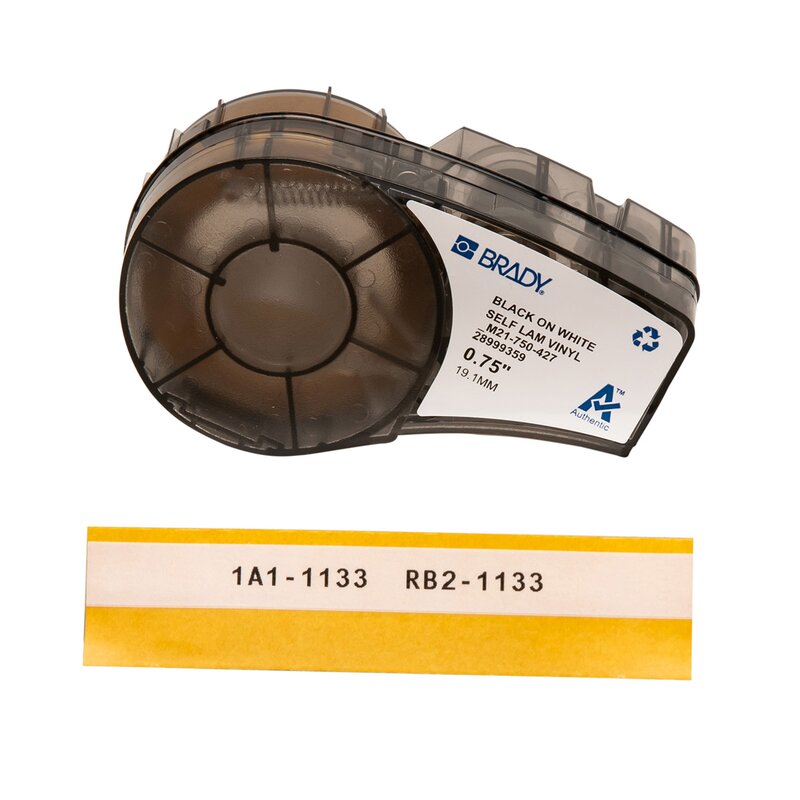 Ledningsmerker til maskin, SELV LAM.F/BMP21 SORT/HVIT 19,05MM - Bilde 1