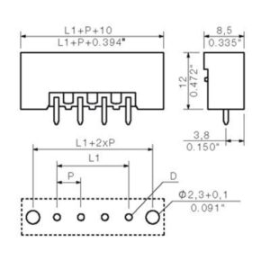 Pluggbare, KONTAKTER SL-SMT 5,08/ 2/180F 1,5 SN SW - Bilde 2