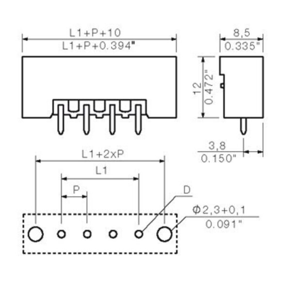 Pluggbare, KONTAKTER SL-SMT 5,08/ 2/180F 1,5 SN SW