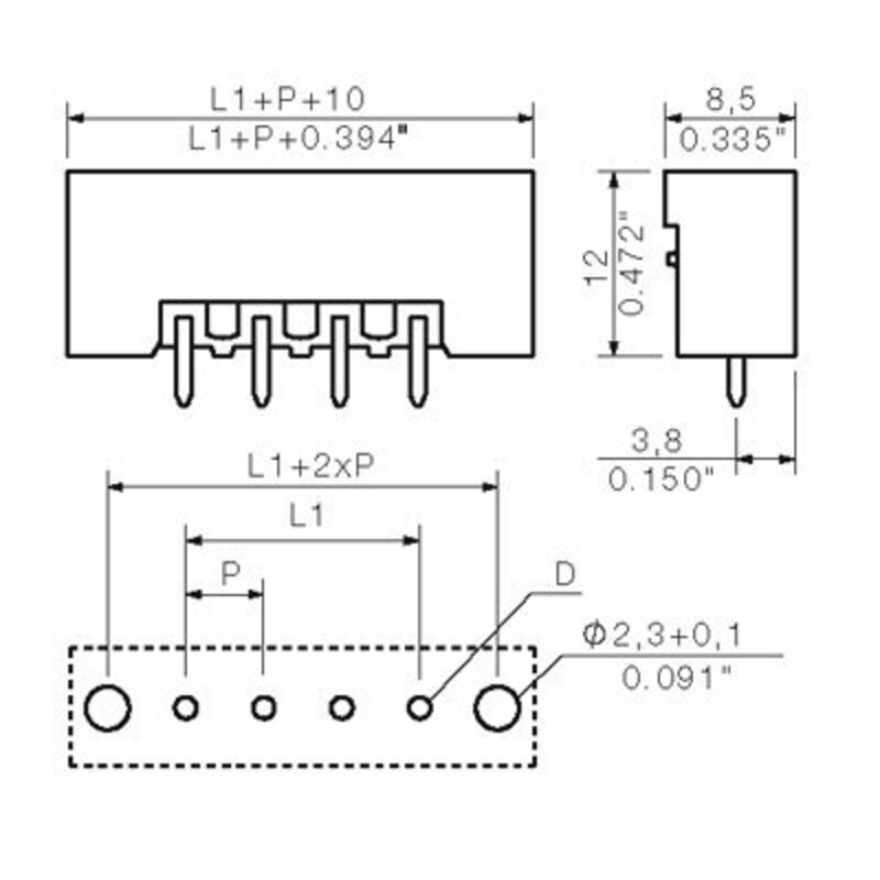 Pluggbare, KONTAKTER SL-SMT 5,08/ 2/180F 1,5 SN SW - Bilde 2