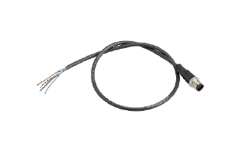Forhåndskoblet kontakt  M12 Hann, RETT 4P4-kontakt, IP 67 10M PVR-KABEL, - Bilde 1