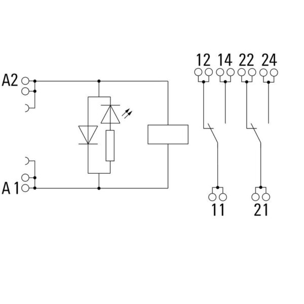 Rele, 24VDC 8A 2CO L/D