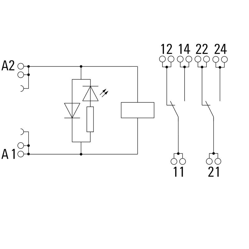 Rele, 24VDC 8A 2CO L/D - Bilde 2