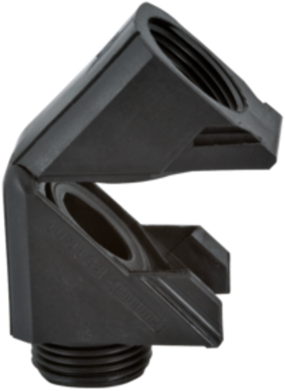 Tilbehør til nipler, CLICK ELBOW M20X1.5 BLACK,FEMALE THREAD M20 X 1.5 MADE OF P