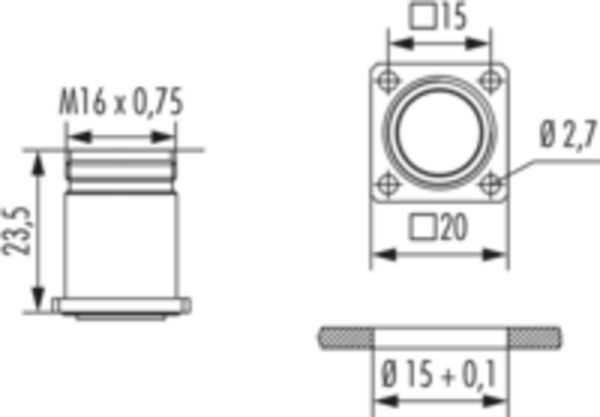 Panelkontakt, M16 INOX 7840400000