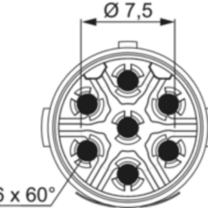 Sirkulære-kontakter/konnektorer, M16 INSERTS – 7-POLE 7003961101 - Bilde 2
