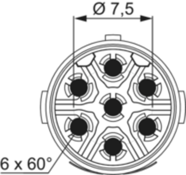 Sirkulære-kontakter/konnektorer, M16 INSERTS – 7-POLE 7003961101