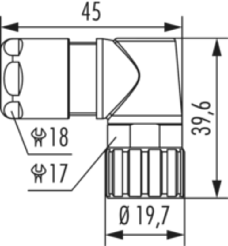 Sirkulære-kontakter/konnektorer, M16 RIGHT ANGLE CABLE CONNECTOR 7831400000 - Bilde 2