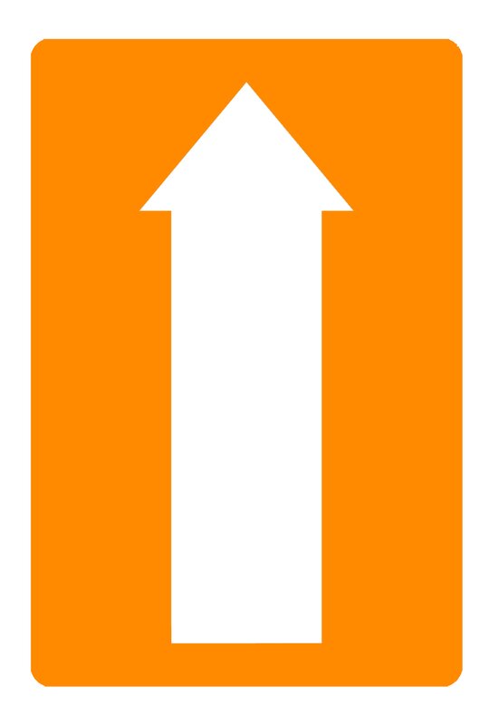 VVS Merking, I33/5300- 100x150mm/RAL2008/w arrow 250/rull_Orange_Spesial_PILMERKE
