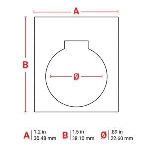 Skilt til  maskin,Eprep Bryterskilt HVIT Hulldiamter 22,6mm Nøkkelhull_B30EP-167-593-WT R/200 - Bilde 2