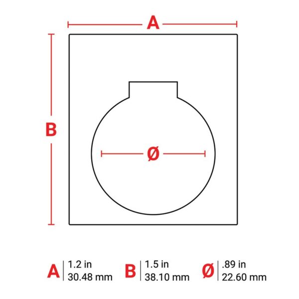 Skilt til maskin,Eprep Bryterskilt HVIT Hulldiamter 22,6mm Nøkkelhull_B30EP-167-593-WT R/200