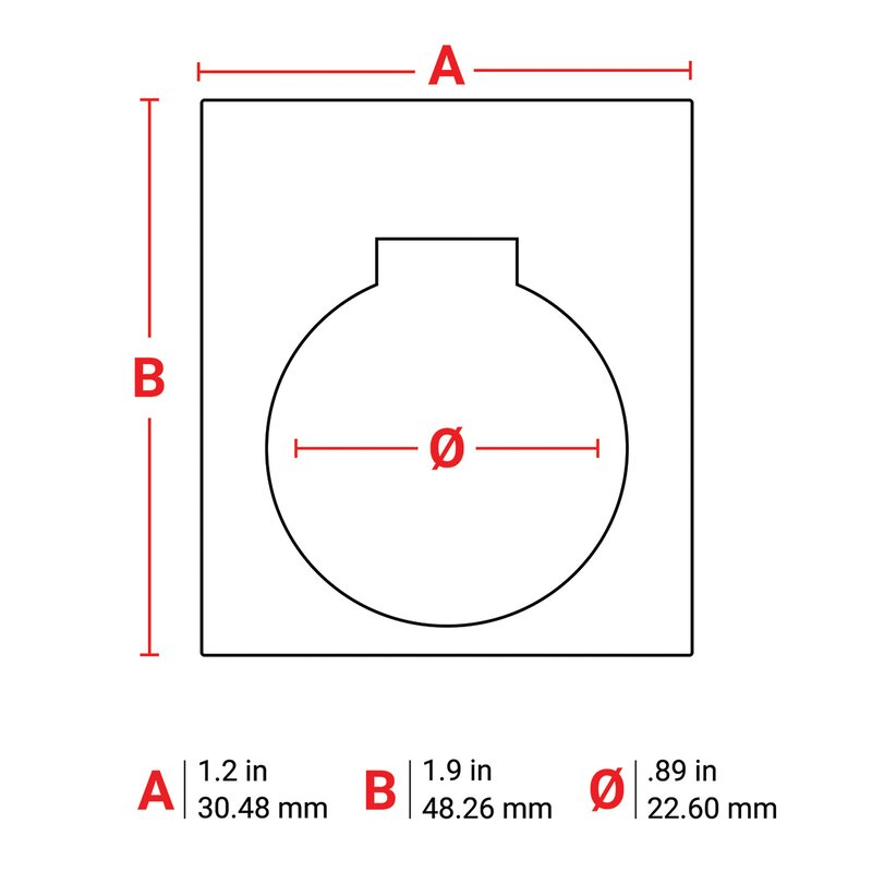 Skilt til  maskin, Eprep Bryterskilt HVIT Hulldiamter 22,6mm Nøkkelhull_B30EP-168-593-WT
 R/180 - Bilde 2