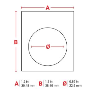 Skilt til  maskin, Eprep Bryterskilt HVIT Hulldiamter 22,6mm_B30EP-167U-593-WT R/200 - Bilde 2