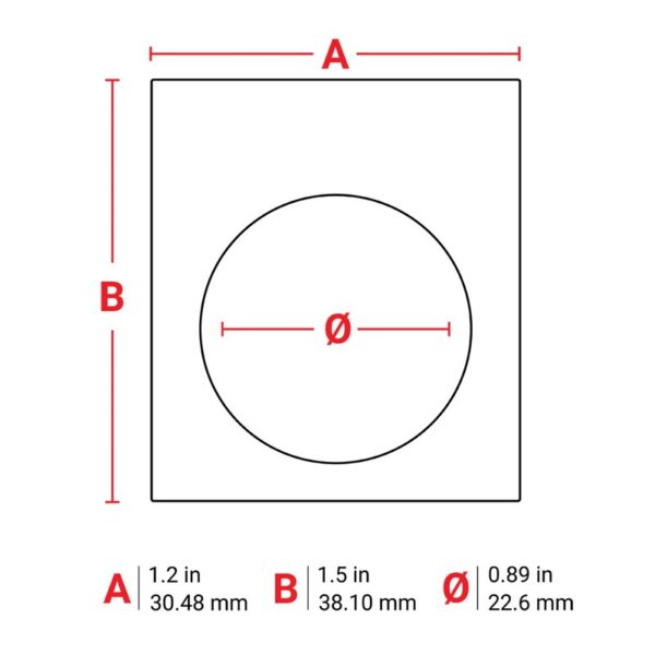 Skilt til maskin, Eprep Bryterskilt HVIT Hulldiamter 22,6mm_B30EP-167U-593-WT R/200