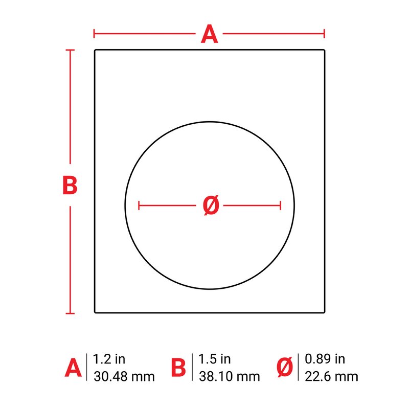 Skilt til  maskin, Eprep Bryterskilt HVIT Hulldiamter 22,6mm_B30EP-167U-593-WT R/200 - Bilde 2